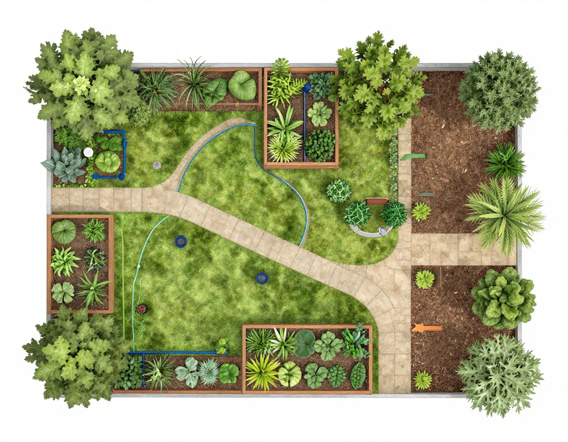 Sustainable garden planning layout